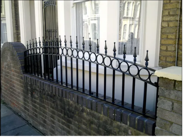 Half wall Wrought Iron metal railings by Atlantic Security